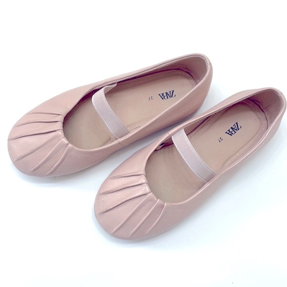 Zara Toddler Girl Nude Ballet Flats, Size 27 - Picture 1 of 8